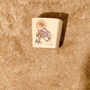 Norman Rockwell White Decor Accent Block